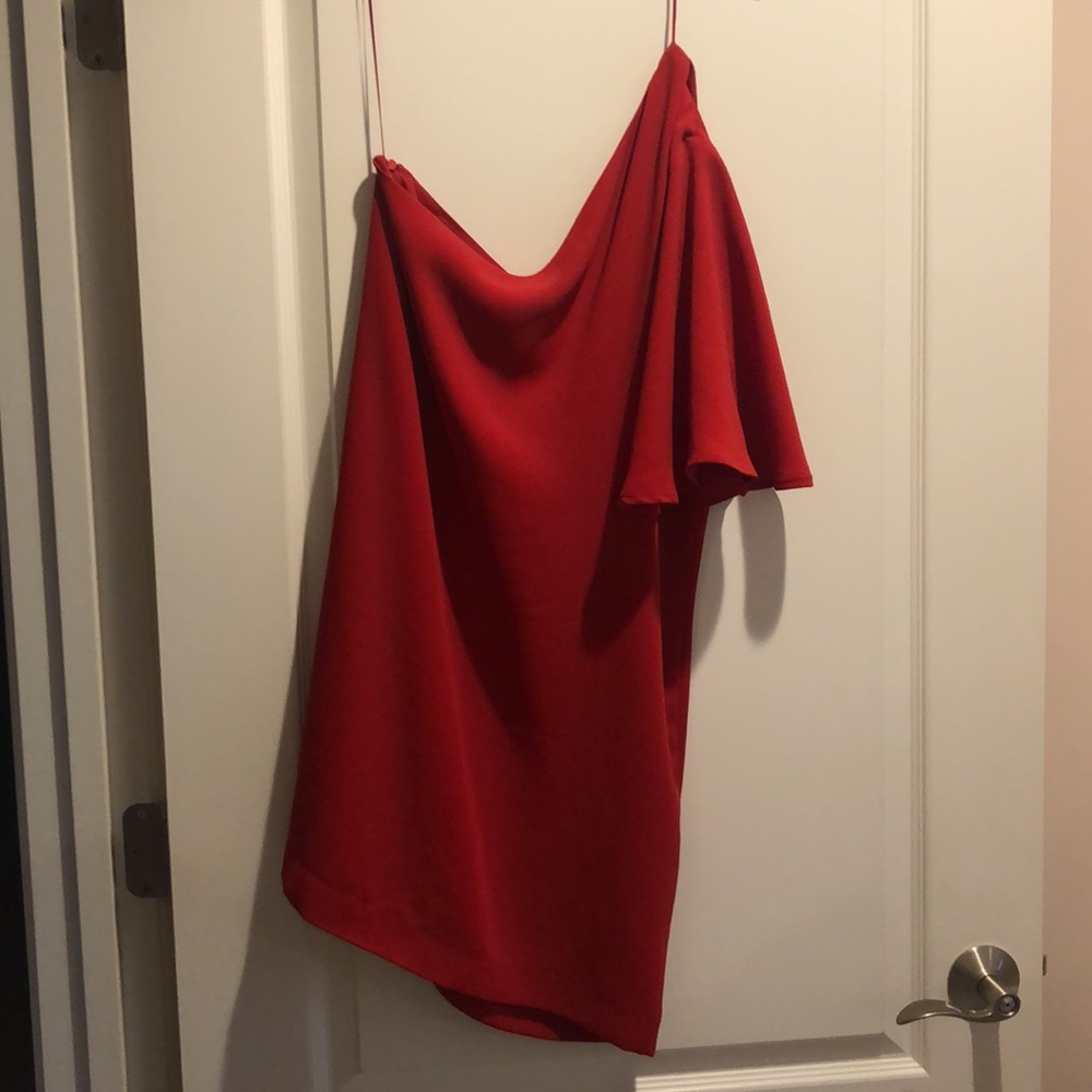 Mango one shoulder shift dress